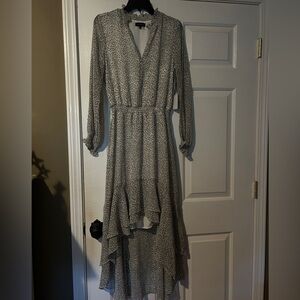 Elegant Gray Patterned Women's Dress